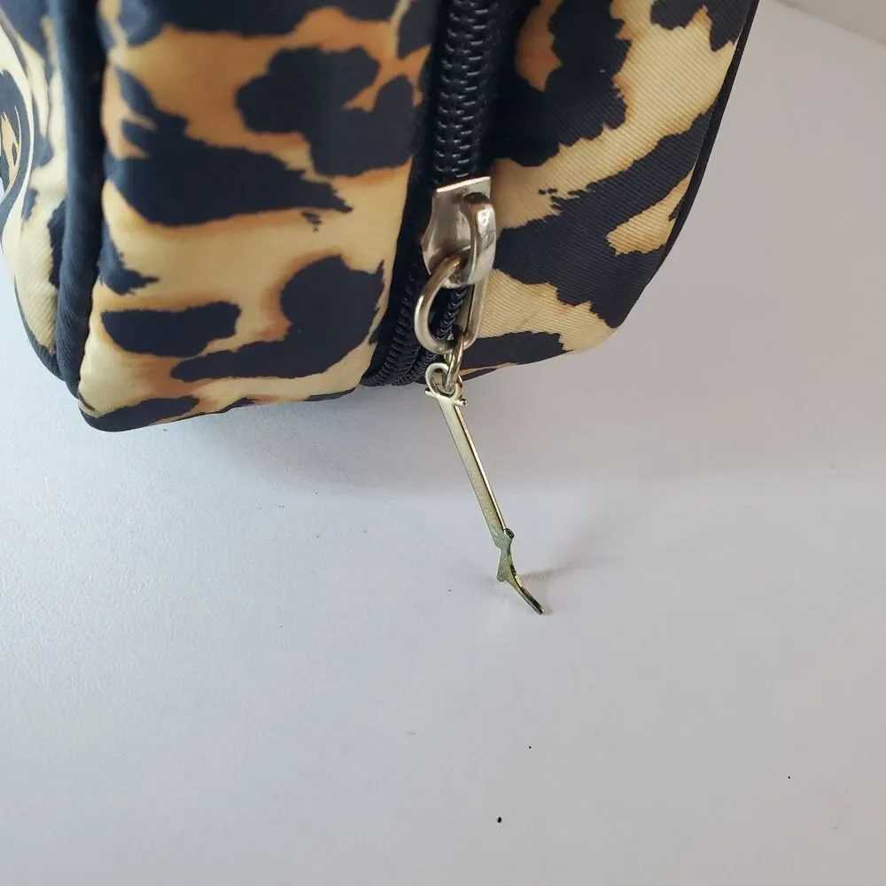 Victoria's Secret Large Travel Toiletry Bag Make-up Bag Leopard Print 90s Y2K